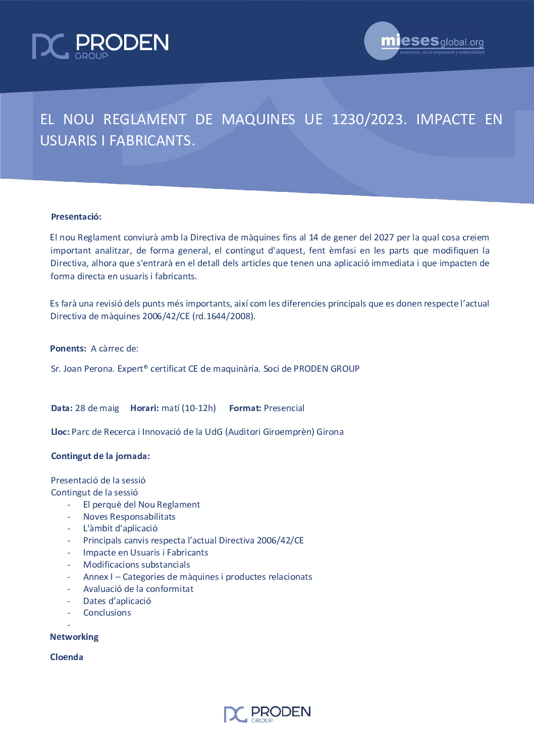 Jornada Nou Regl. màquines Girona_maig 2026_Mieses